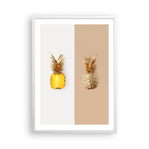Poster in een witte lijst - Ananas voor ons - 50x70 cm