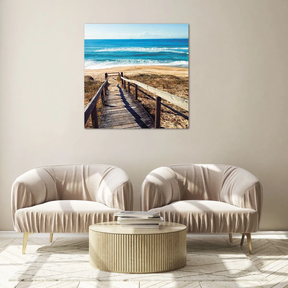 Schilderen op glas - Loop maar! - 60x60 cm