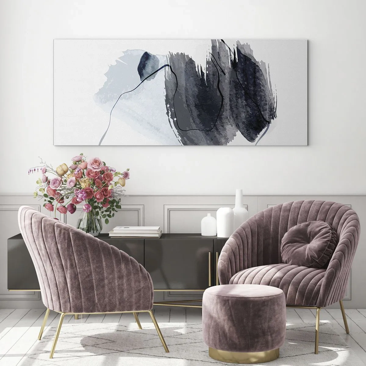 Schilderen op glas - Intensiteit en beweging - 140x50 cm