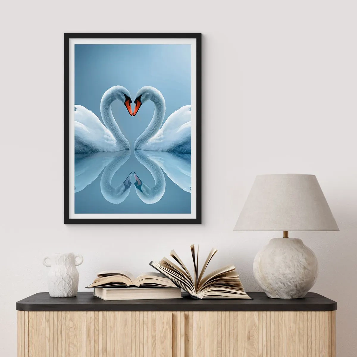 Poster in een zwarte lijst - Tijd voor liefde - 40x50 cm