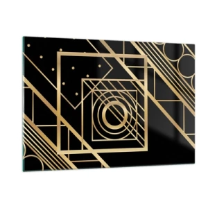 Schilderen op glas - Gouden geometrie - 120x80 cm