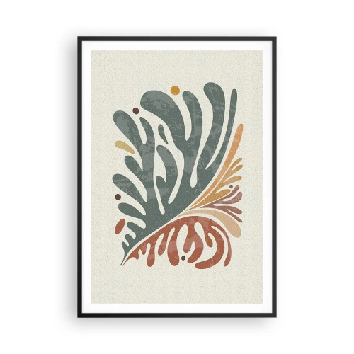 Poster in een zwarte lijst - Veelkleurig blad - 70x100 cm