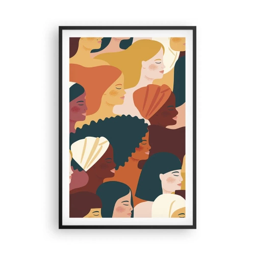 Poster in een zwarte lijst - Alleen vrouwelijkheid - 61x91 cm