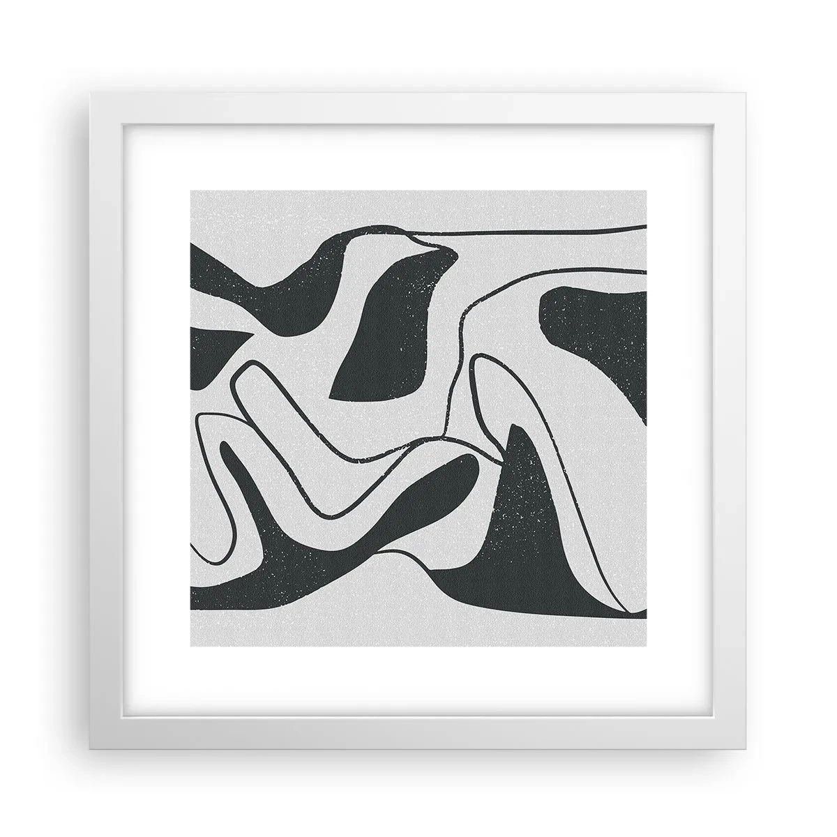Poster in een witte lijst - Abstract doolhofplezier - 30x30 cm