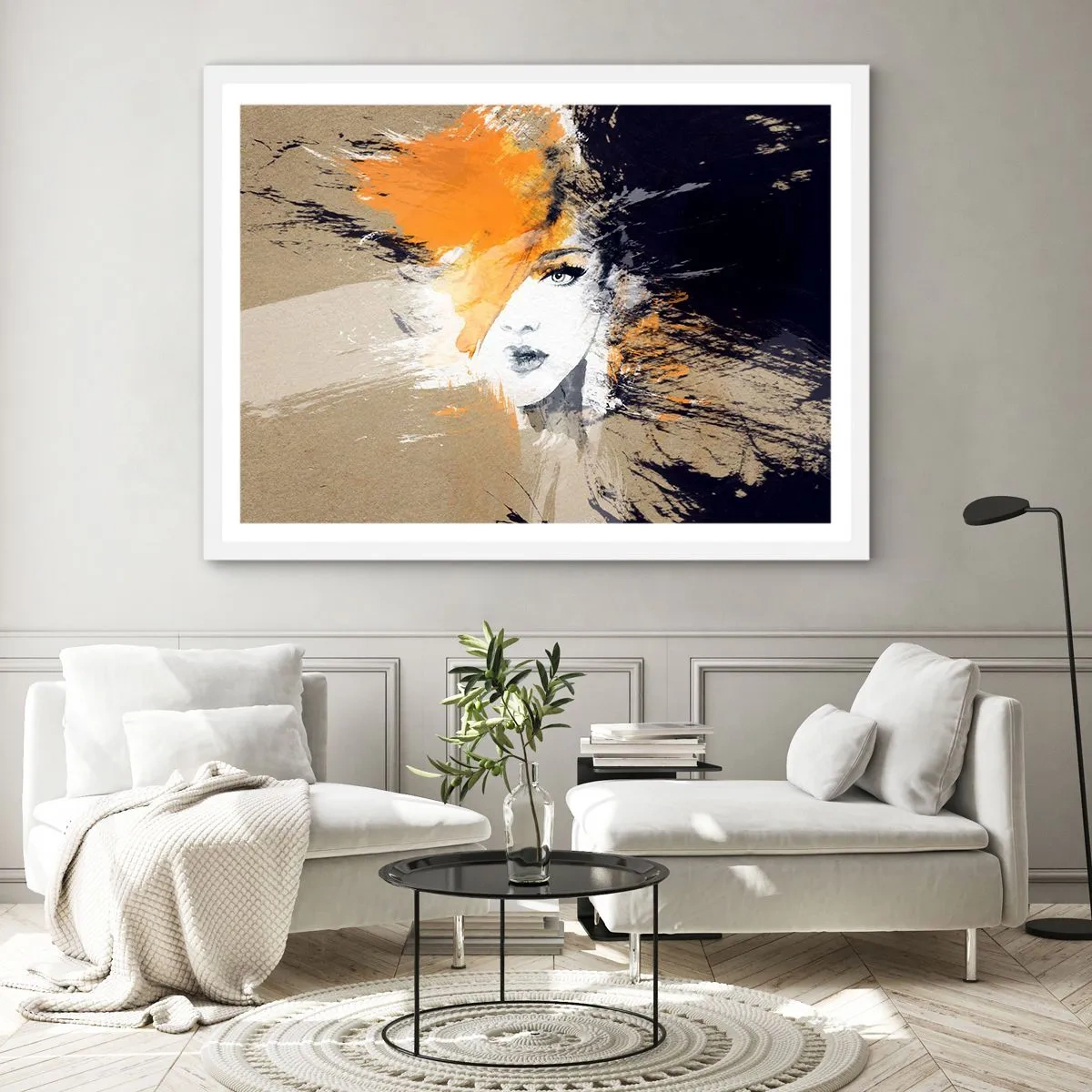 Poster in een witte lijst - En er is licht - 100x70 cm