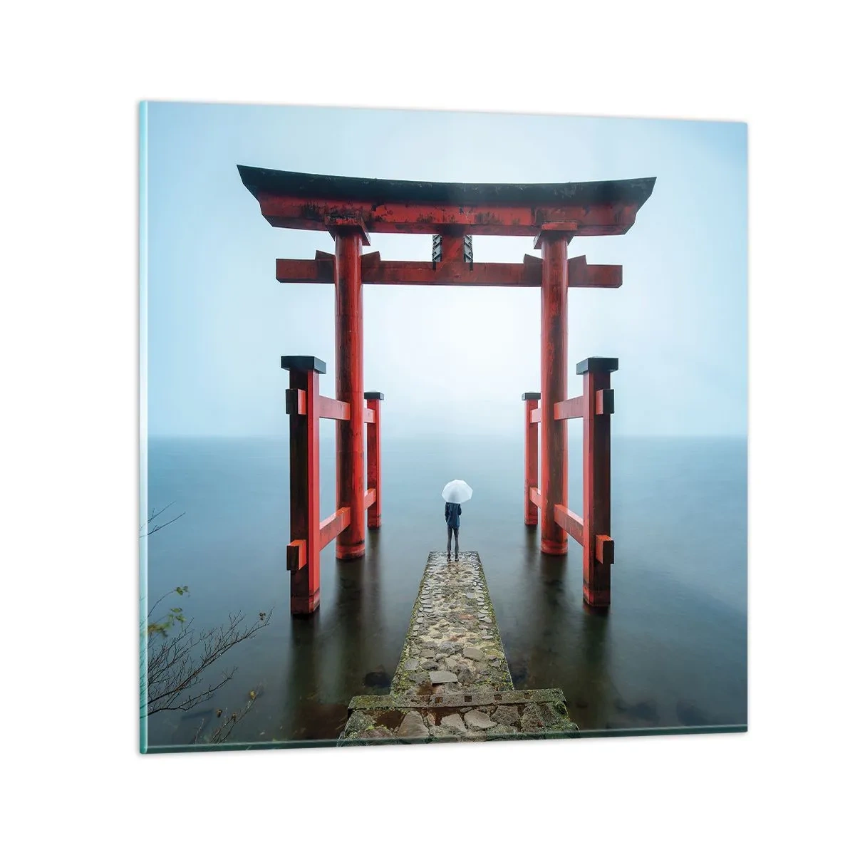 Schilderen op glas - Japanse mijmering - 70x70 cm