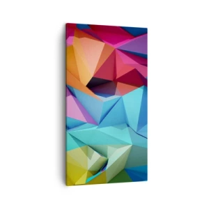 Schilderen op canvas - Regenboog origami - 45x80 cm