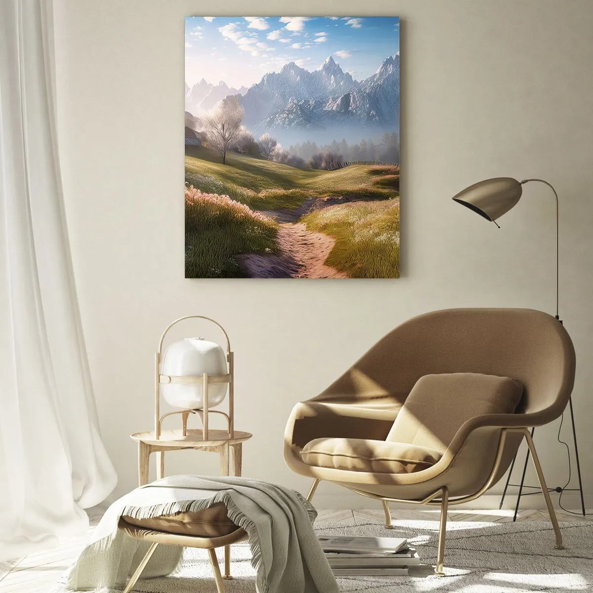Schilderen op glas - Idyllische vallei - 50x70 cm