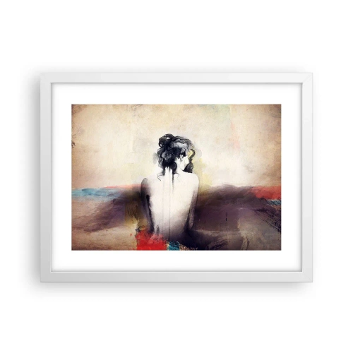 Poster in een witte lijst - Vloeiende lijnen, ovale vormen - 40x30 cm