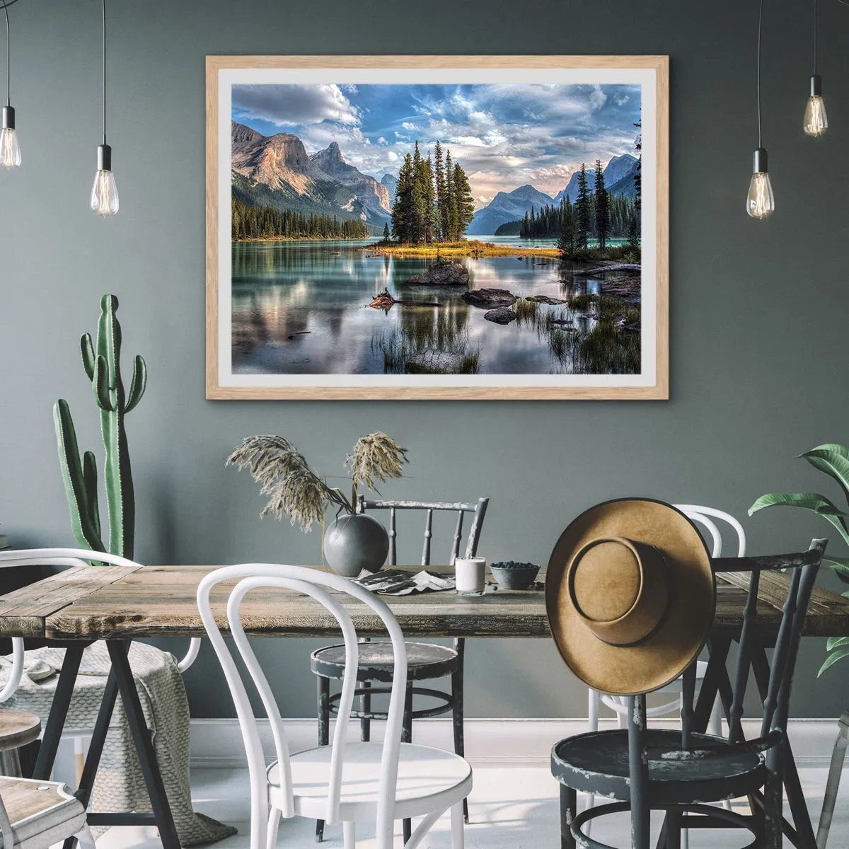 Een poster in een licht eiken lijst - Aan het grote en schone water ... - 91x61 cm