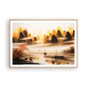 Een poster in een licht eiken lijst - Verder dan het Verre Oosten - 100x70 cm