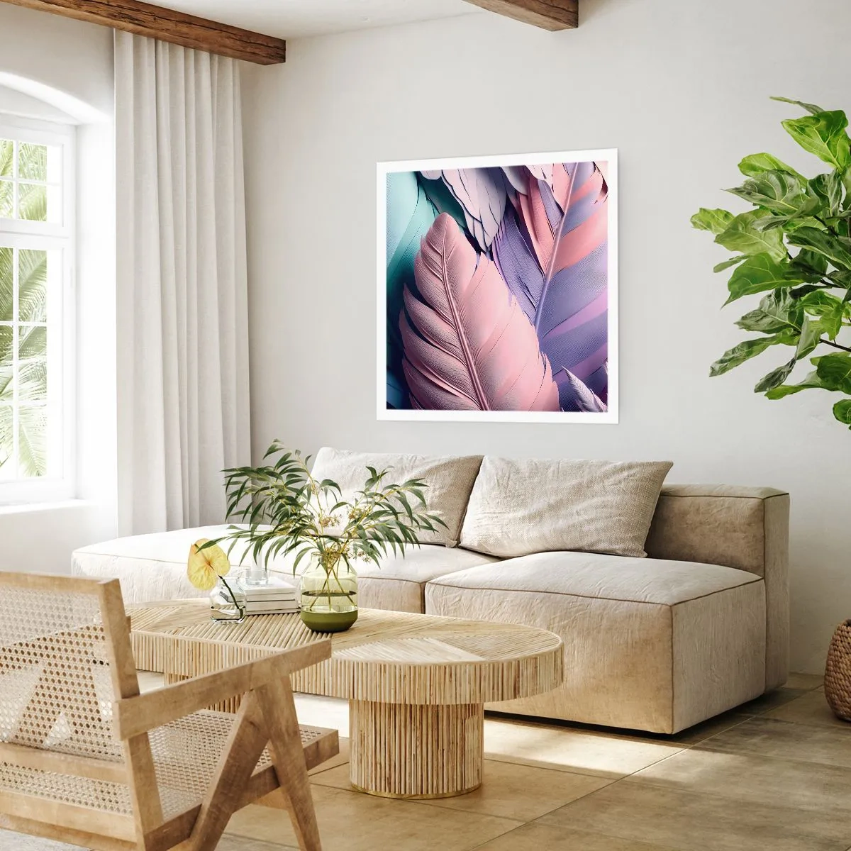 Poster - Vogel chique - 40x40 cm