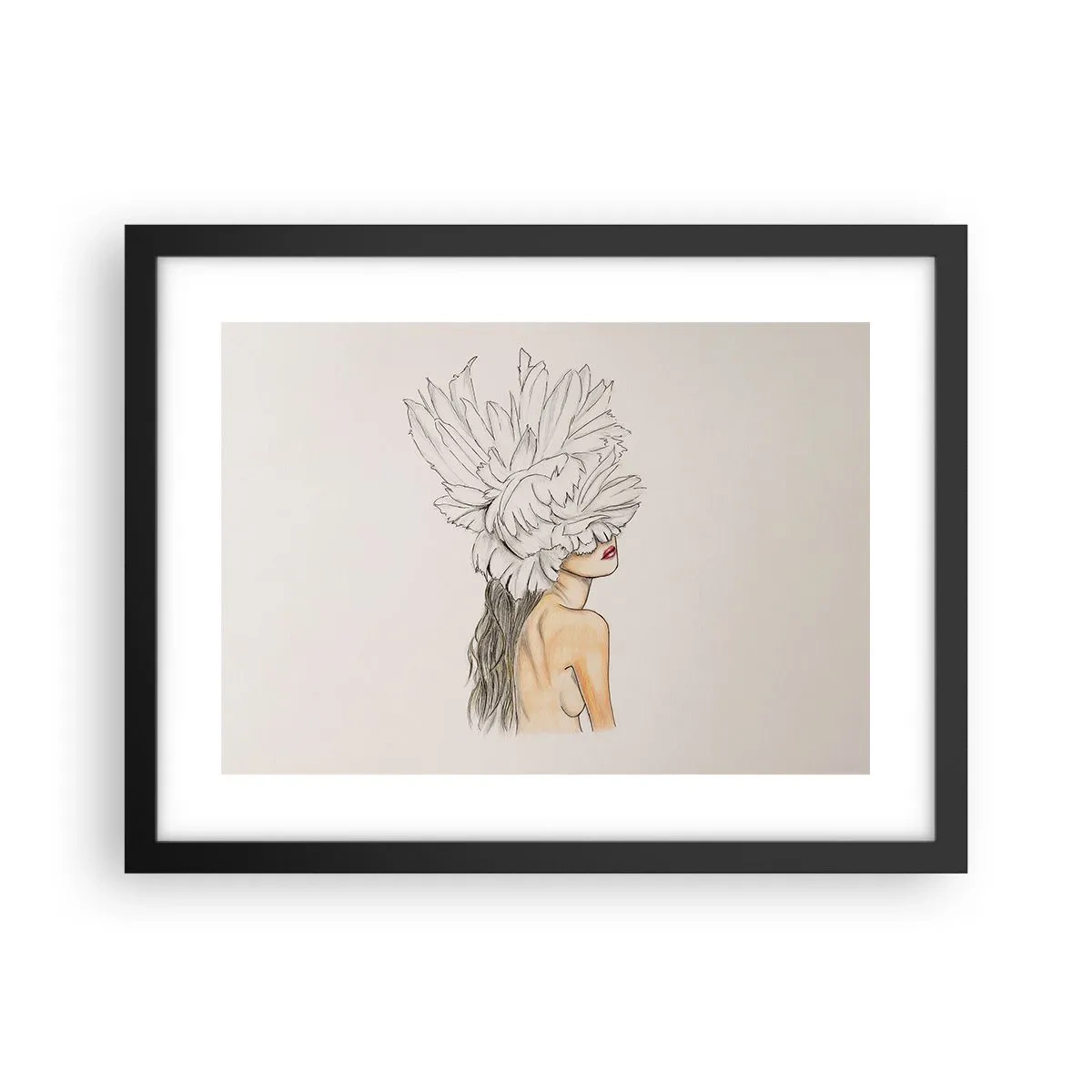 Poster in een zwarte lijst - gekroonde schoonheid - 40x30 cm