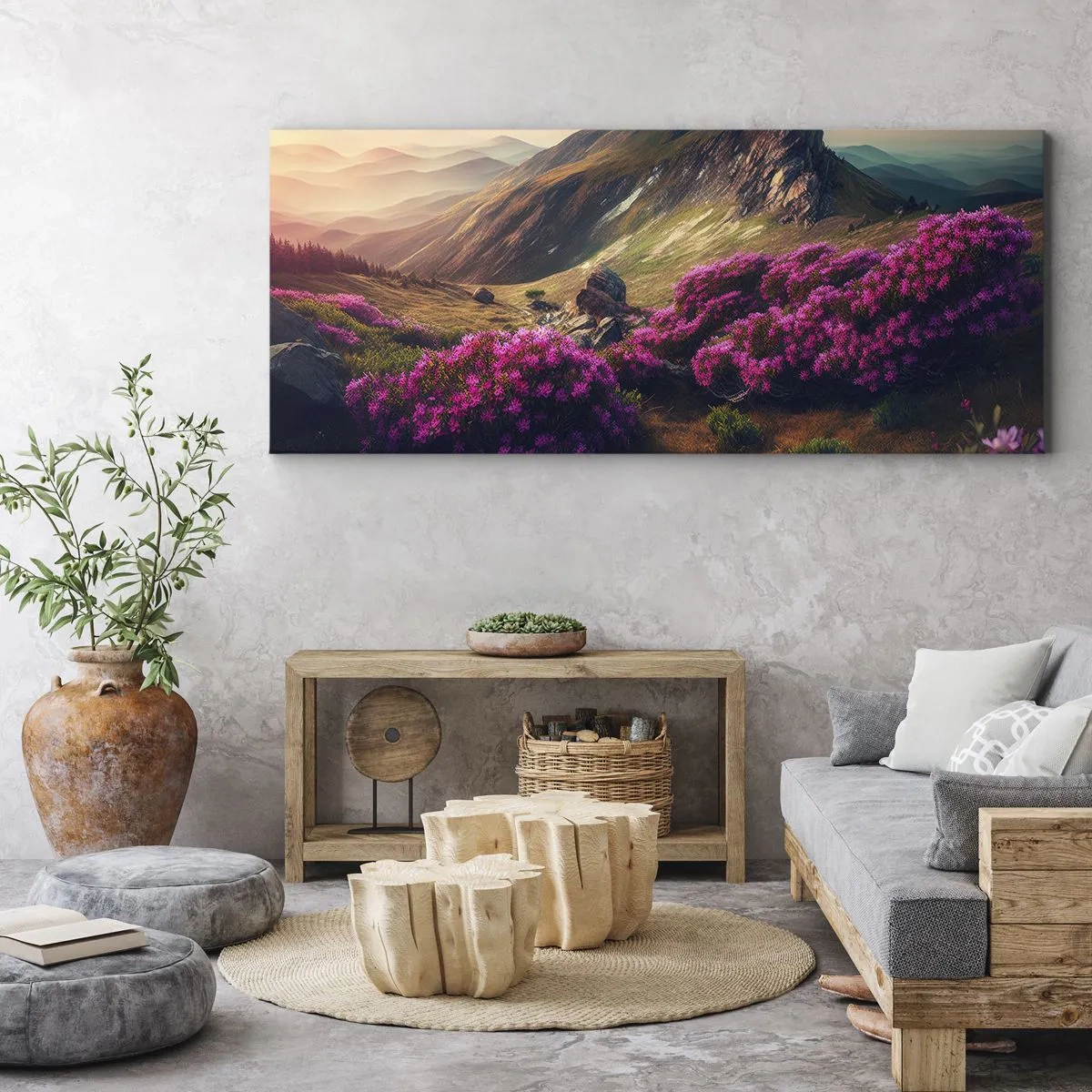 Schilderen op canvas - Zomer in de bergen - 100x40 cm
