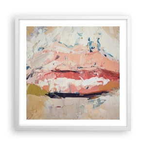 Poster in een witte lijst - Het wekt de zintuigen - 50x50 cm