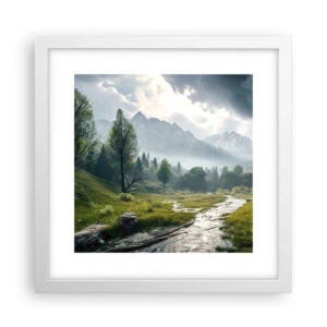 Poster in een witte lijst - Daarheen en terug - 30x30 cm