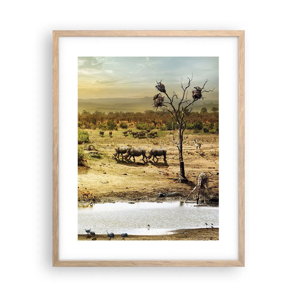 Een poster in een licht eiken lijst - "Er stroomde een rivier uit Eden …" - 40x50 cm
