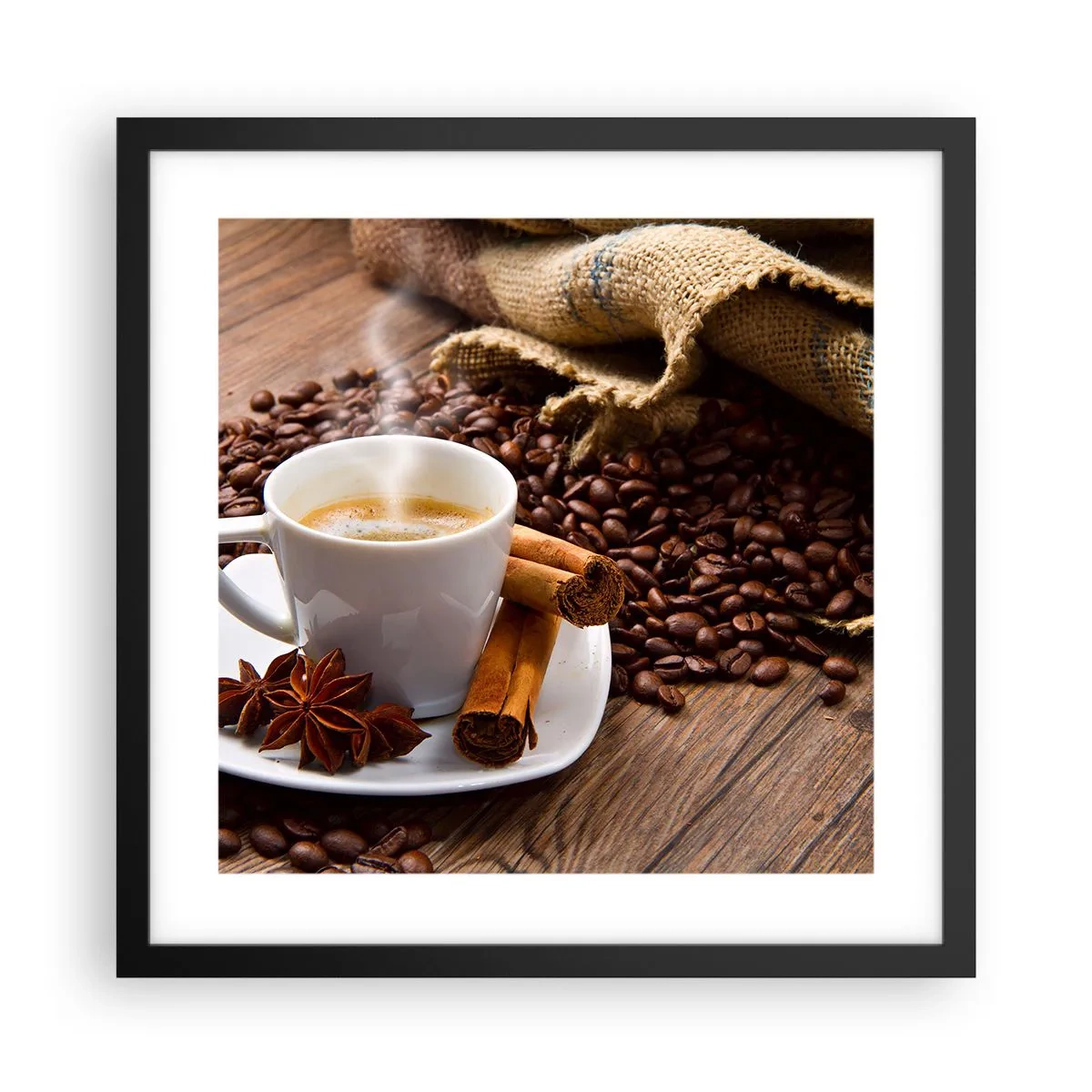 Poster in een zwarte lijst - Pittige smaak en aroma - 40x40 cm