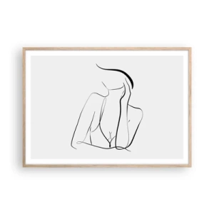 Een poster in een licht eiken lijst - Op de golf van dromen - 100x70 cm