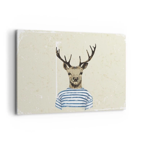 Schilderen op canvas - Omdat ik van gestreepte t-shirts hou! - 120x80 cm