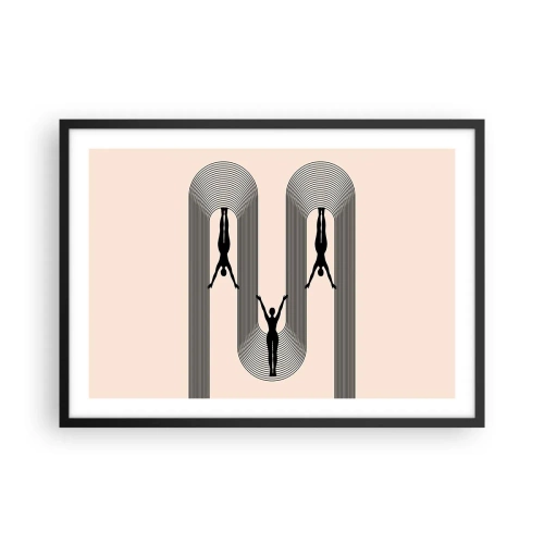 Poster in een zwarte lijst - Op zijn kop - 70x50 cm