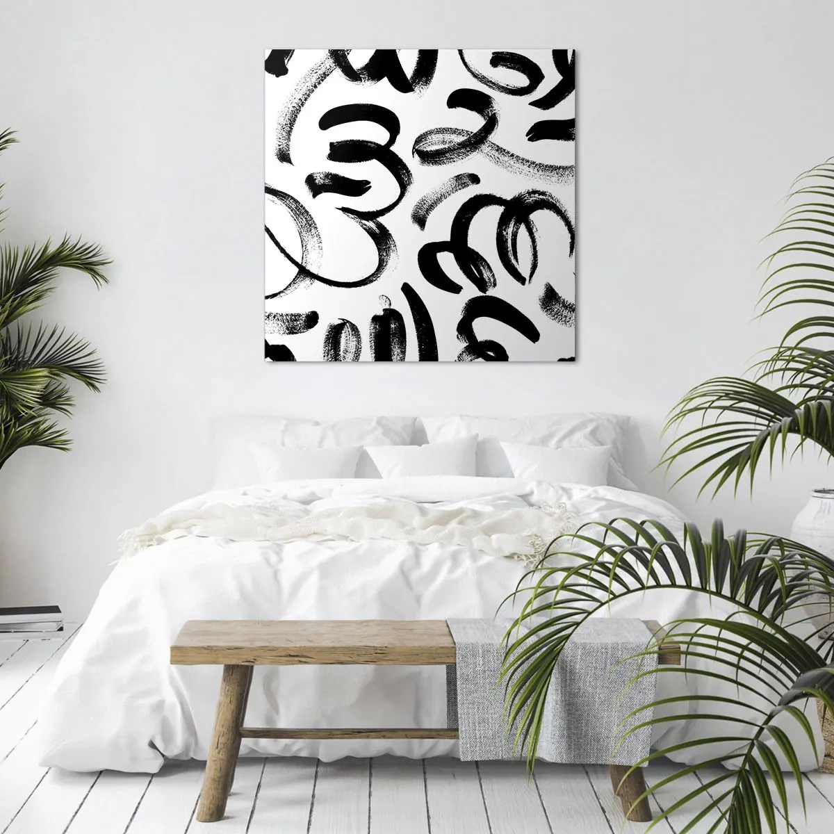 Schilderen op canvas - Zwart op wit - 60x60 cm