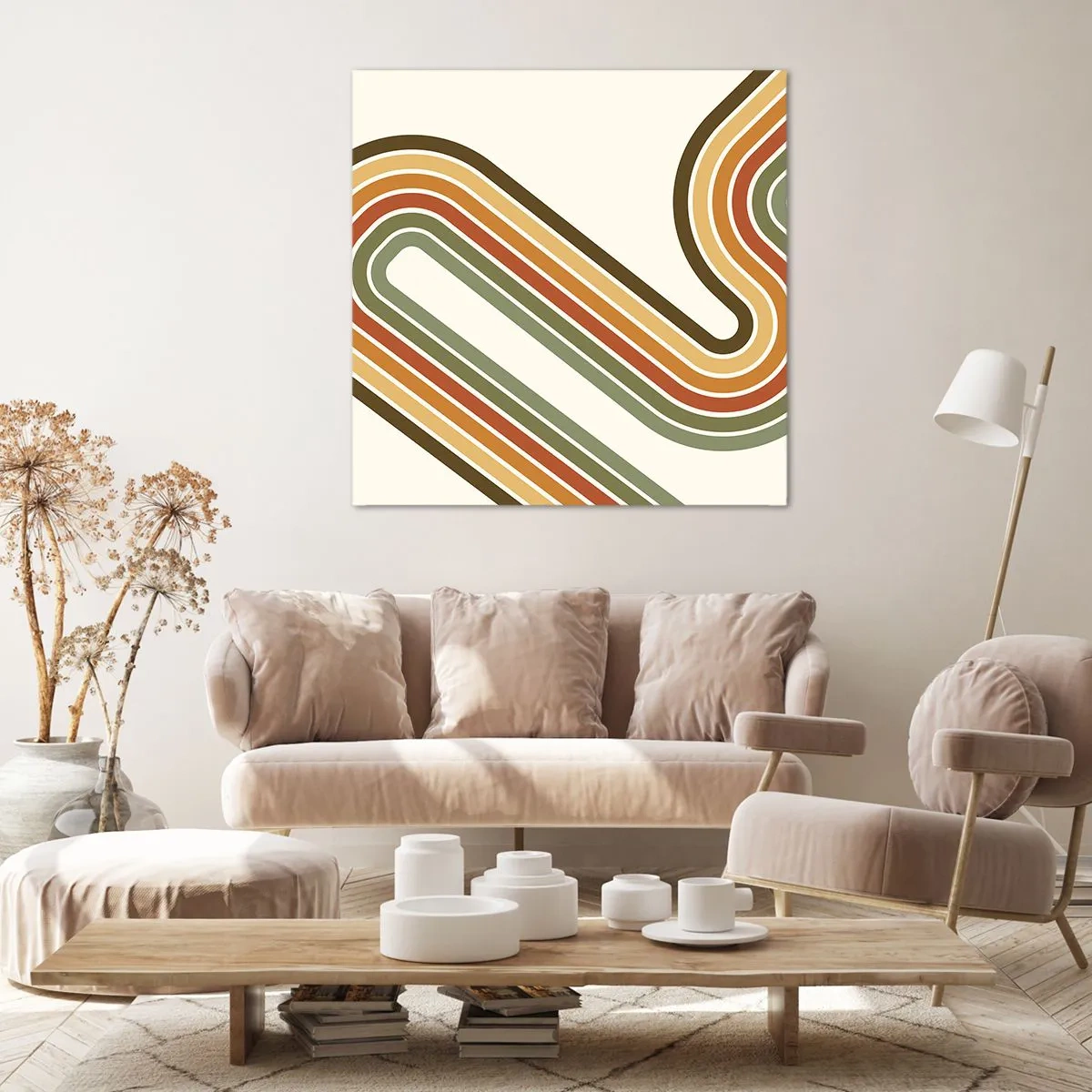 Schilderen op canvas - Zigzag naar het doel - 50x50 cm