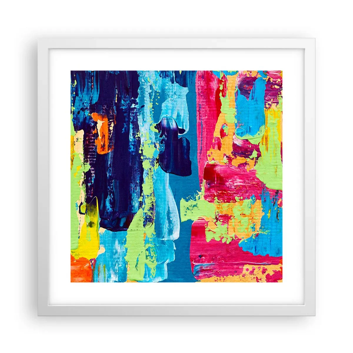 Poster in een witte lijst - Het leven is mooi! - 40x40 cm