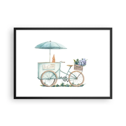 Poster in een zwarte lijst - Zoete herinnering aan de zomer - 70x50 cm