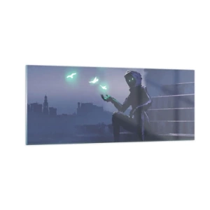 Schilderen op glas - Het leven komt terug - 100x40 cm