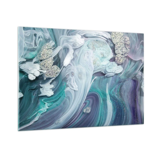 Schilderen op glas - Stromingen van hemelsblauw - 100x70 cm