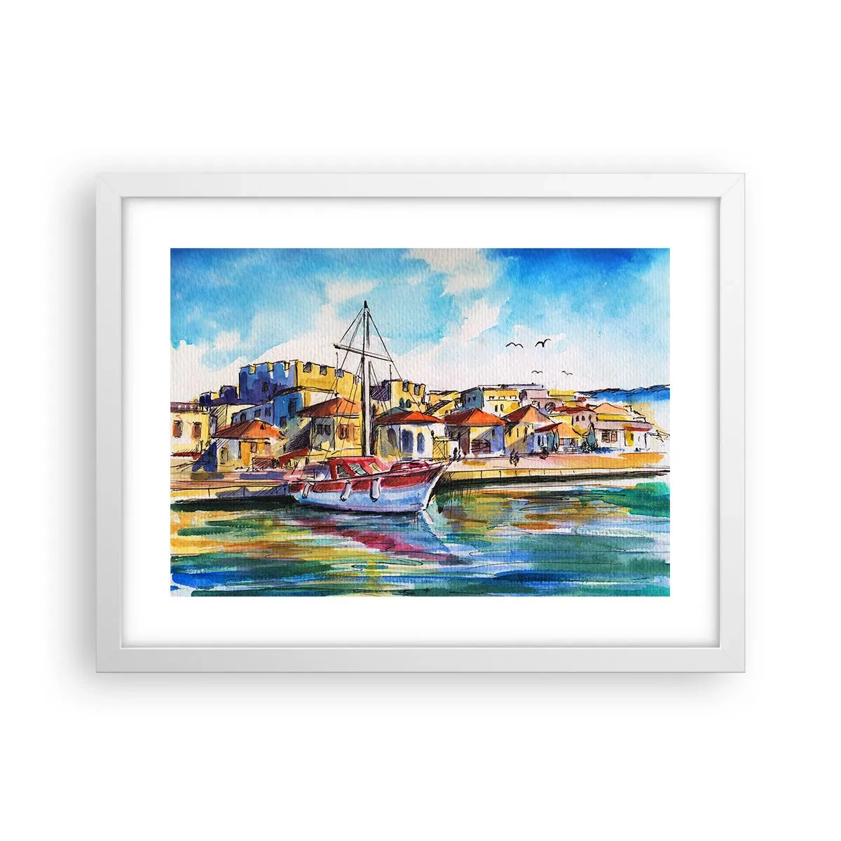 Poster in een witte lijst - Regenboogmiddag - 40x30 cm