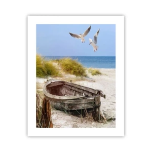 Poster - Badend in de wind - 40x50 cm