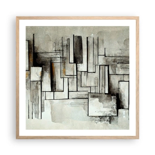 Een poster in een licht eiken lijst - De kracht van eenvoud - 60x60 cm