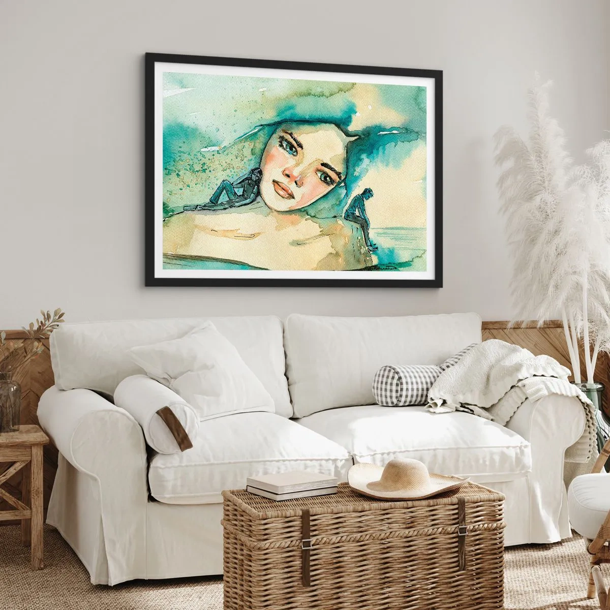 Poster in een zwarte lijst - Ben ik blauw? - 70x50 cm