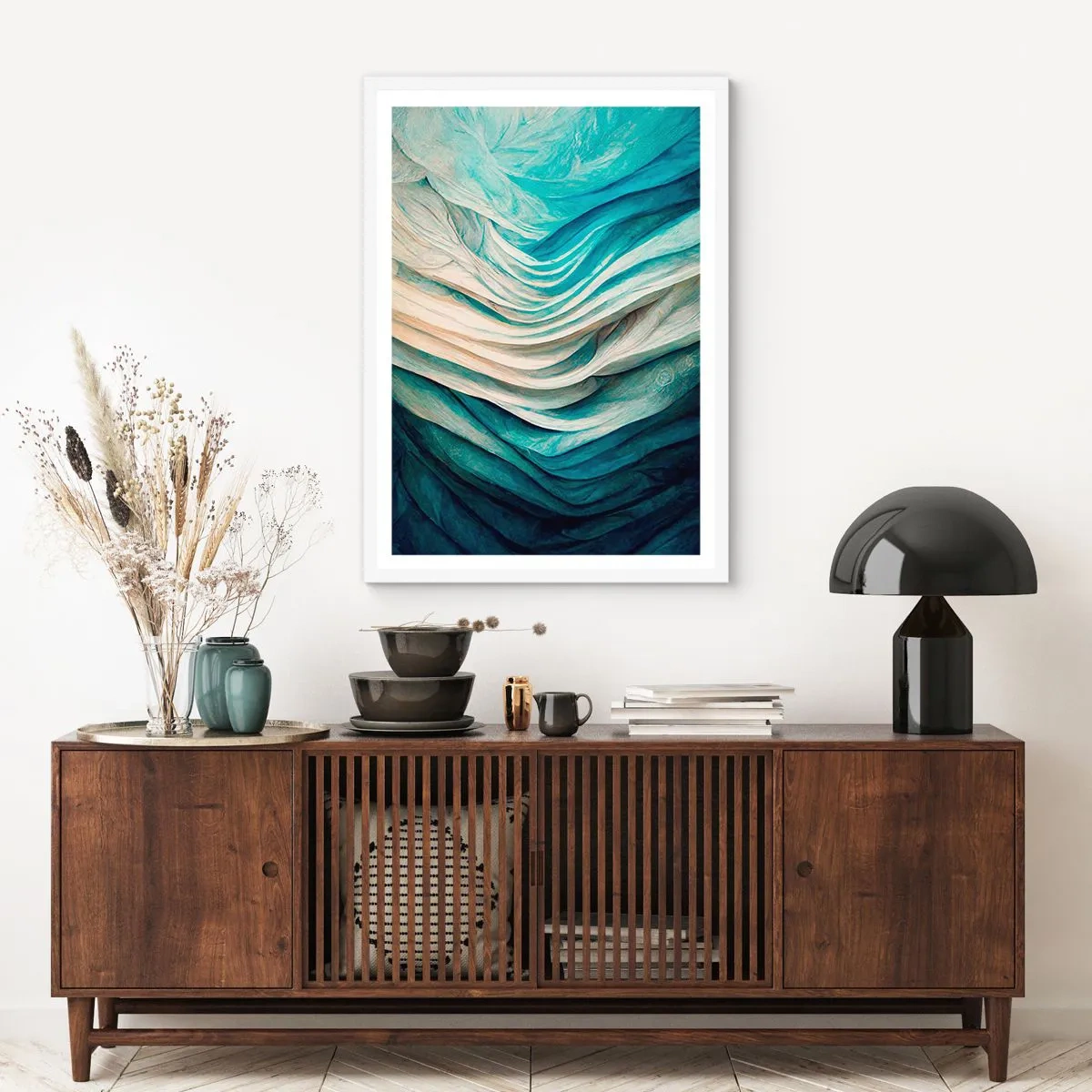 Poster in een witte lijst - Blauwe onverzadigbaarheid - 40x50 cm