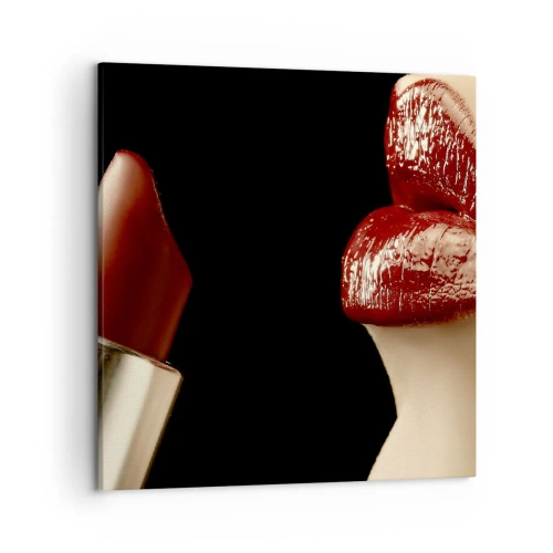Schilderen op canvas - Sensualiteit en schittering van karmijn - 50x50 cm