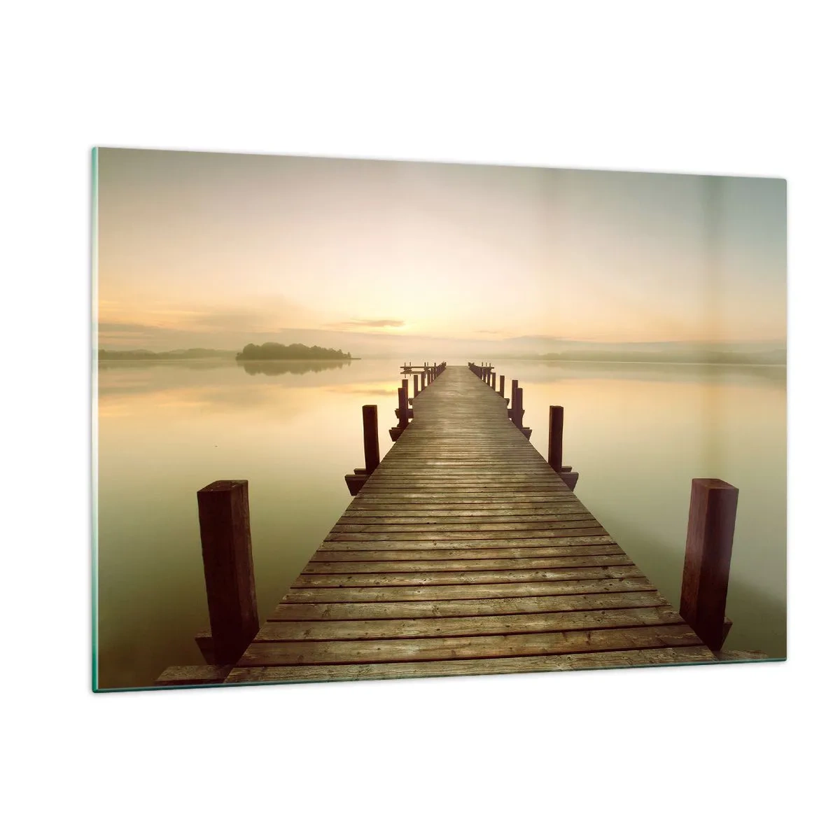 Schilderen op glas - Aanbreken van de dag, licht - 120x80 cm