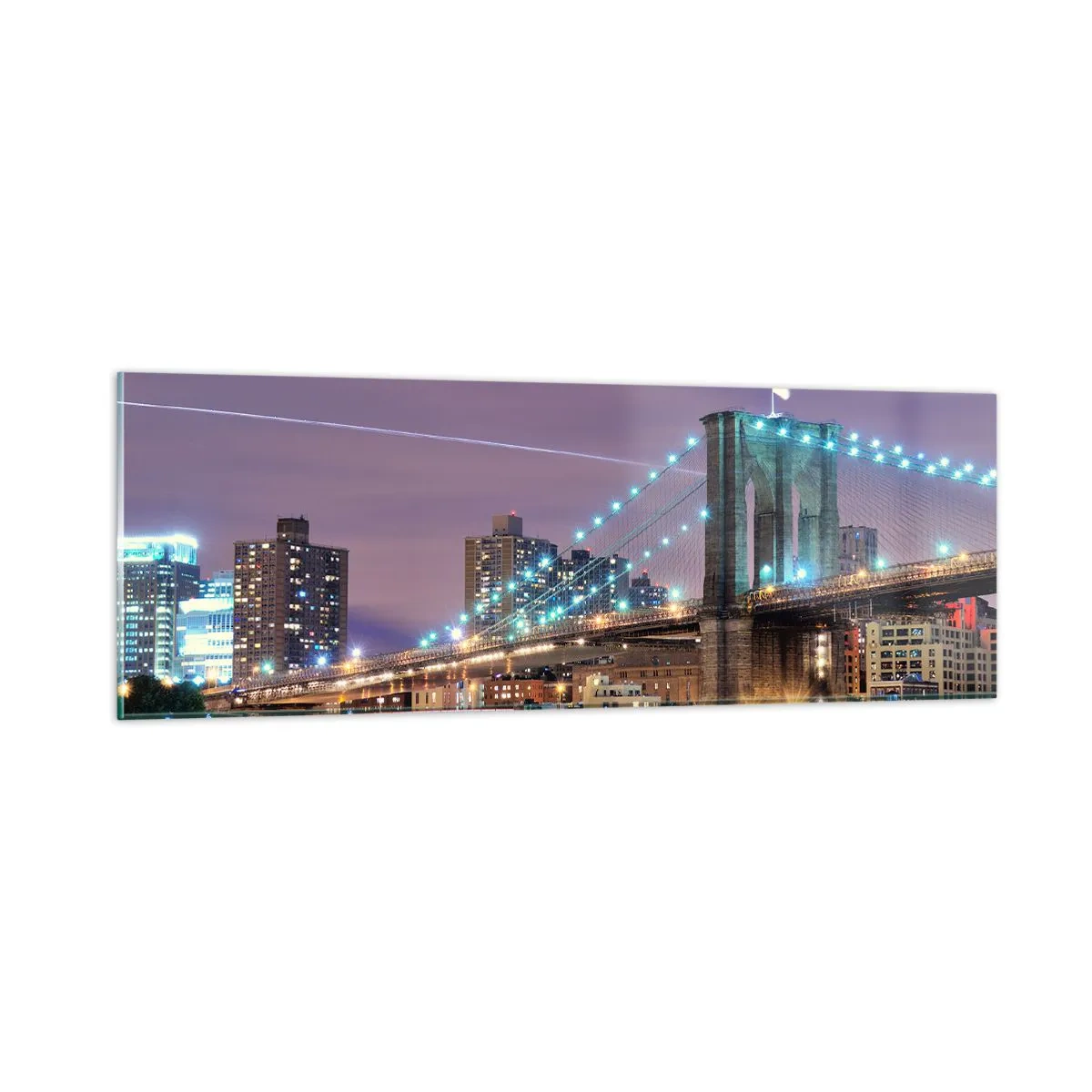 Schilderen op glas - Al vele jaren de Brooklyn Bridge - 90x30 cm