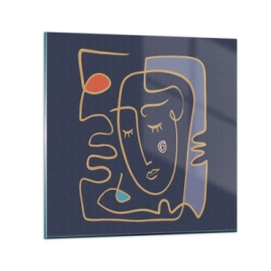 Schilderen op glas - In nadenken - 30x30 cm