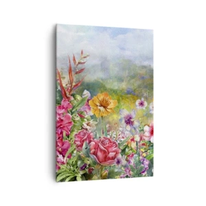 Schilderen op canvas - Een tuin die gek is geworden - 70x100 cm