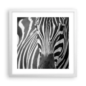 Poster in een witte lijst - De wereld is zwart-wit - 40x40 cm
