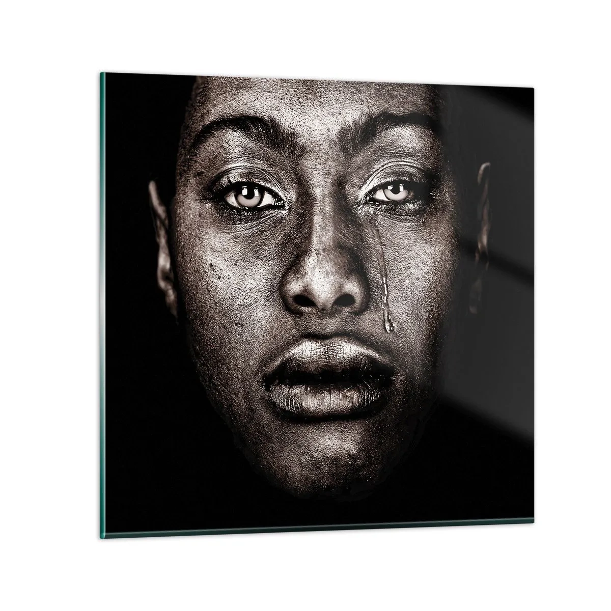 Schilderen op glas - een traan - 60x60 cm