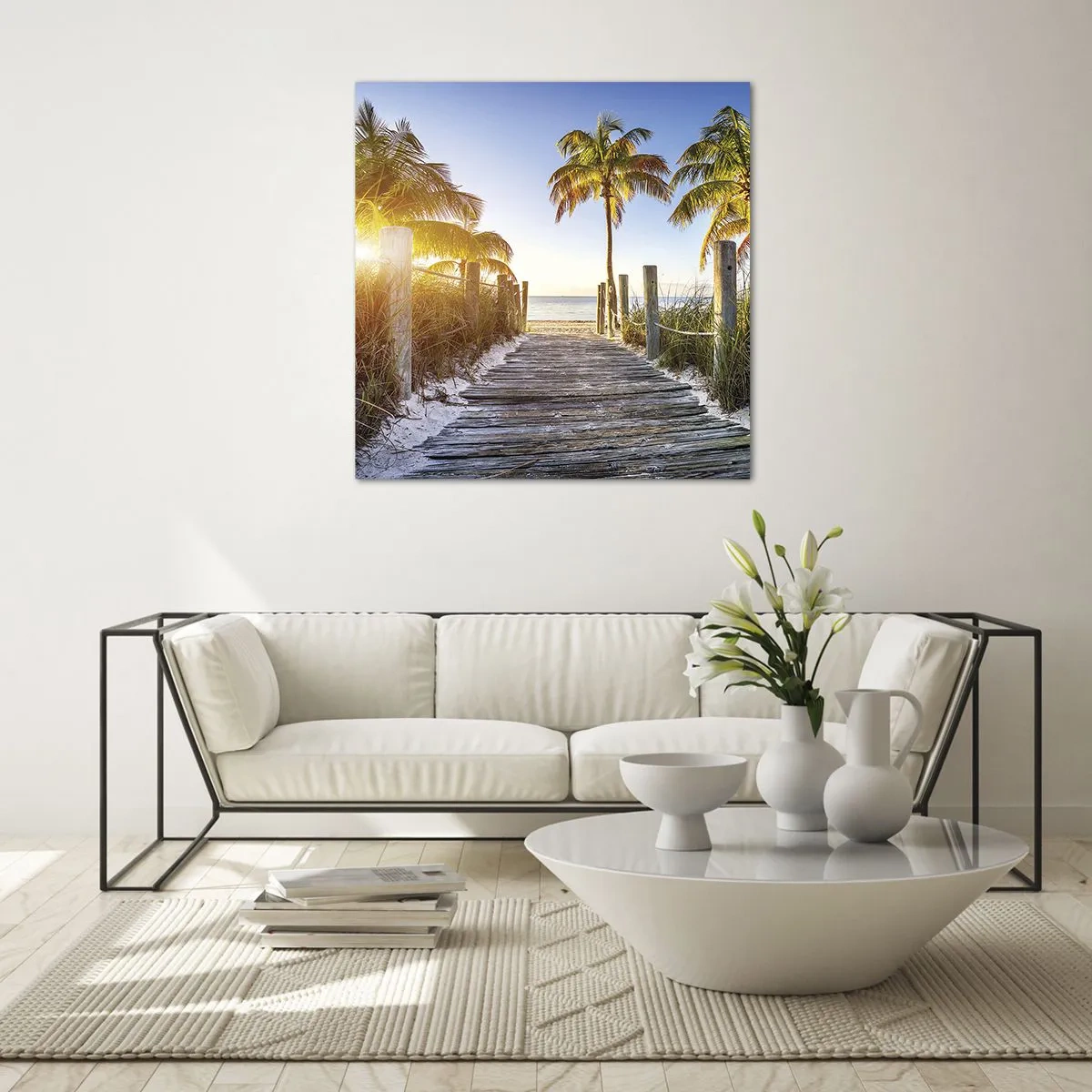 Schilderen op glas - Rechtstreeks naar het paradijs - 60x60 cm