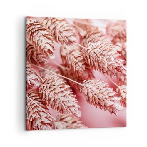 Schilderen op canvas - Een bloemencascade in roze - 50x50 cm