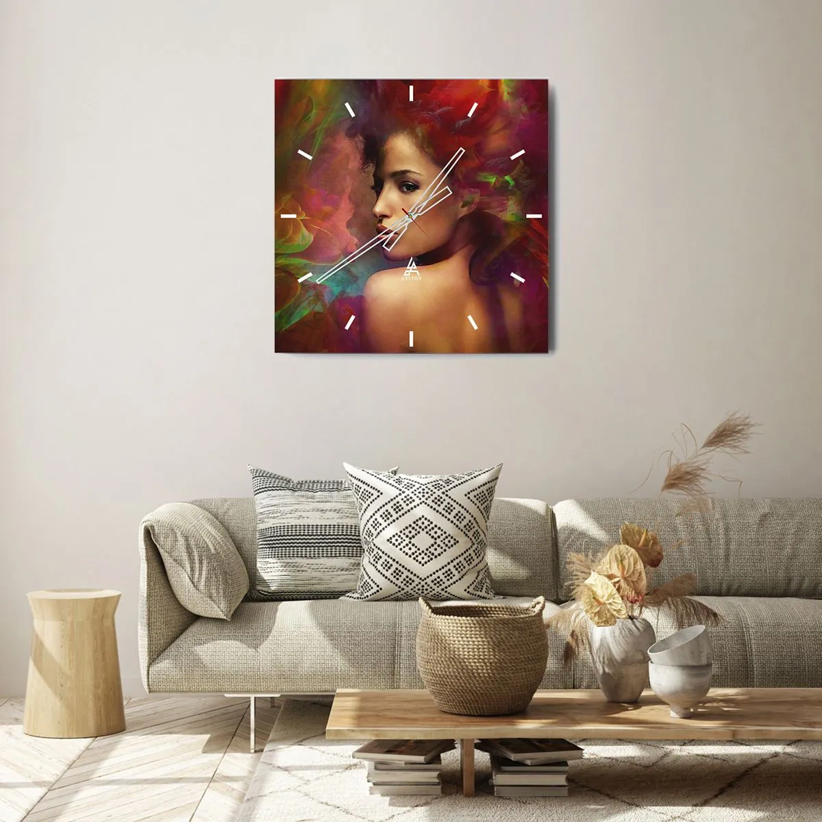 Wandklok - Klok - Mooier dan een regenboog, zo delicaat als een mist - 30x30 cm