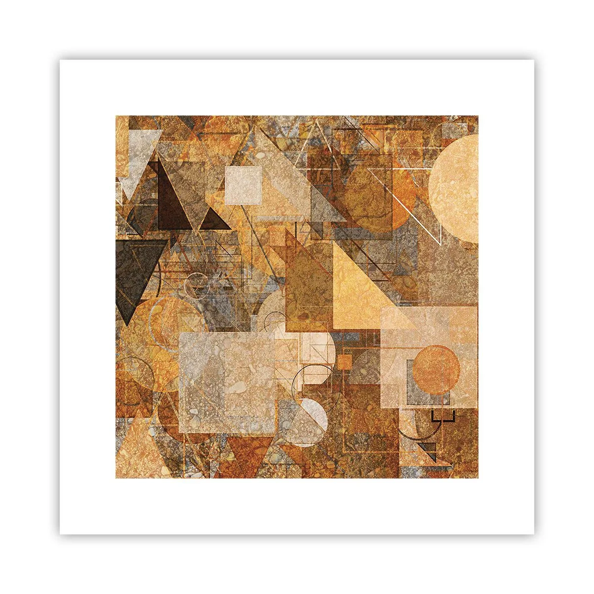 Poster - Een kubistische studie van brons - 30x30 cm