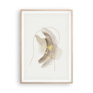 Een poster in een licht eiken lijst - Ontmoet in de ruimte - 70x100 cm