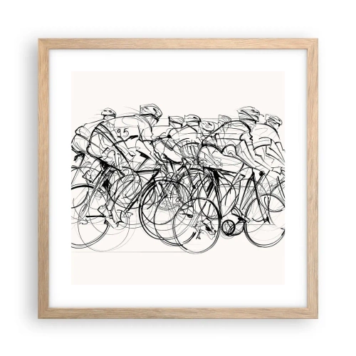 Een poster in een licht eiken lijst - Samen als team - 40x40 cm