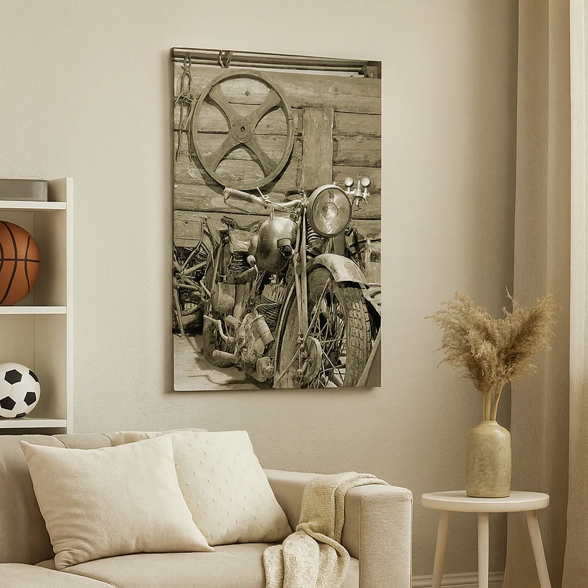 Schilderen op canvas - In de schuur van oom Władek - 50x70 cm